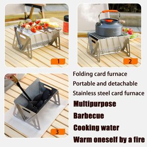 <span class=keywords><strong>Mini</strong></span> barbecue portable au charbon de bois avec sac de rangement, idéal pour le camping, la cuisine en plein air, la randonnée et les pique-niques - Product Image 2