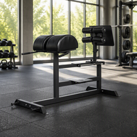 Chaise romaine en acier robuste avec repose-pieds réglable, rouleau de massage pour chevilles et coussinet antidérapant pour entraînement de base en salle de sport commerciale