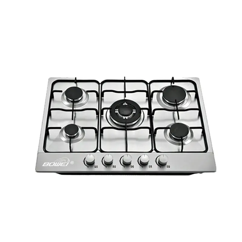 kitchen Stainless Steel Table Built In gas stove burner Industrial table top 5 burner gas stove