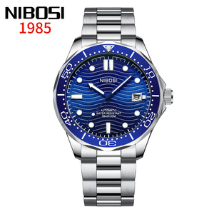 NIBOSI 2593 lujo Shanghai movimiento mecánico automático banda de acero inoxidable resistente al agua esfera de cristal reloj de hombre - Product Image 2