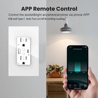 Prises murales intelligentes XZJ Tuya Wifi, norme américaine, encastrables, 110-250V 15A PD20W, 2 prises AC, type 118
