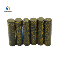 Embouts métalliques cylindriques personnalisés noir et or à texture craquelée pour cordons de serrage et lacets – Vente en gros