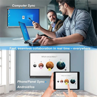 Tableau blanc interactif intelligent de 86 pouces pour le bureau, tableaux blancs numériques électroniques intelligents pour la salle de classe, montage mural inclus