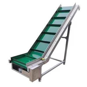 Hareketli yeşil PVC asansör bantlı konveyör sistemi işleme hizmetleri kesme ve kaynak ile eğimli tırmanma kemeri - Product Image 2