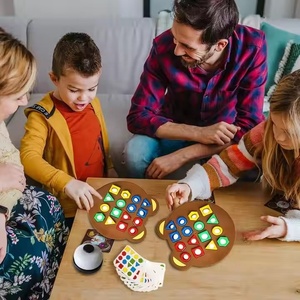 Jeu de puzzle de correspondance des formes et des couleurs, plateau de jeu géométrique, échiquier en forme d'ours, jeu de société interactif pour enfants - Product Image 4