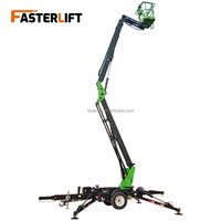 Fasterlift 200kg camion cueilleur de cerises prix de la plate-forme de travail aérienne monté sur remorque nacelle élévatrice à flèche pliante