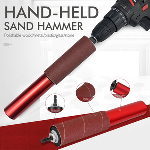 Portable Spindle Sander Kit <b>Hand</b>-Held Rubber Drum for <b>Drill</b>, Metal/Wood/Glass/Stone with 10 Pcs Sanding Sleeves - Product Image 3