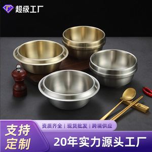 Stainless Steel Bowl Set 5Pcs Gold Silver Color Restaurant Kitchen Use Hotel Food Serving Bowls - Product Image 5