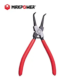 MAXPOWER Non-slip Rubber Handles 5" 7" 9" Inch 90-degree Angled Internal Bent Snap Ring Circlip Plier