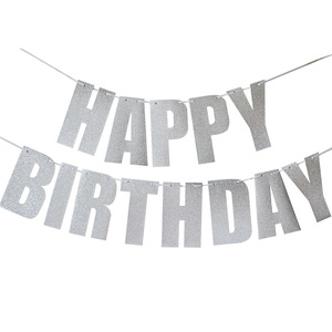 Nouvelle Arrivée Tendance Instagram Bannière Joyeux Anniversaire Laser Paillettes Or Argent Noir pour Femmes Hommes Filles Garçons Adultes Enfants - Product Image 3