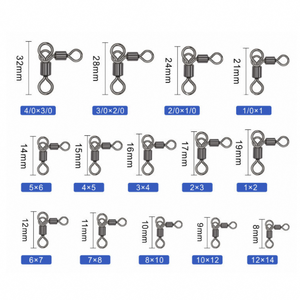 6/0-1/0 Pesca <span class=keywords><strong>Emerillon</strong></span> <span class=keywords><strong>Peche</strong></span> 3 voies pêche pivotant roulant Triangle Joint roulant émerillons connecteur de pêche accessoires de pêche - Product Image 2