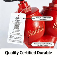 Vanne d'incendie intérieure double sortie SS65 de haute qualité, équipement de protection incendie personnalisé