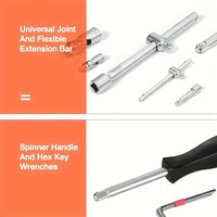 Kit de 94 Pièces d'Outils à Main de Mécanicien, Clé à Cliquet, Douilles et Tournevis, Entraînements 1/2 et 1/4 Pouce, Boîtier Rigide, Personnalisable OEM, Matériau CRV