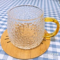 Hammer-Glas Henkel-Tasse Hitzebeständige Explosionsgeschützte Glas-Teetasse mit Henkel Haushaltstasse