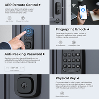 Serrure de porte intelligente électrique étanche LNDU WL01 avec déverrouillage à distance par application Tuya, empreinte digitale et Wifi