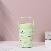 Bouteille d'eau isotherme à double paroi en acier inoxydable 304 ODM pour enfants, avec couvercle rabattable à motif de dessin animé, mignonne, réutilisable pour l'école