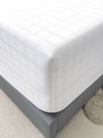 Drap de lit rayé en satin de coton blanc 40S qualité hôtelière, drap plat de luxe pour hôtel étoilé, ensembles de literie à rayures simples