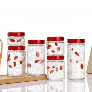 Frascos de vidrio de miel para almacenamiento de alimentos de 75ml a 380ml con tapa de rosca de metal para almacenamiento de Nido de Pájaro de almeja de goma de flor - Product Image 1