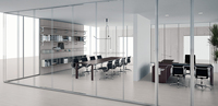 Panneaux de cloison en verre trempé clair bureau sans cadre givré décoratif intérieur trempé demi mur de verre mobile prix