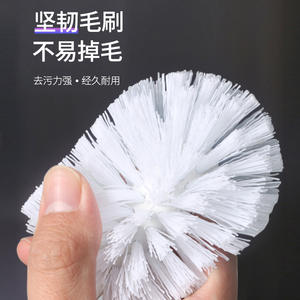 Sorbonne <b>Toilet</b> Brush Extended Aluminum <b>Handle</b> Soft Bristle Ergonomic Design For Household Bathroom Cleaning - Product Image 2