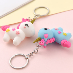 Kpop Mini Tumbler cao su PVC Kawaii Dễ thương Unicorn Móc khóa móc chìa khóa quyến rũ <span class=keywords><strong>acssesoriess</strong></span> cho trẻ em túi - Product Image 2