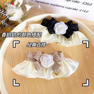 Luxe Floral Chat Chien Nouvel An Écharpe Accessoires Pour Animaux De Compagnie Style Camélia Bavoir Chaton Chiot Vêtements Robe Écharpe Col Bandana Bavoirs - Product Image 3