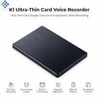 Enregistreur vocal numérique ultra-fin K1, lecteur MP3, 60 heures d'enregistrement, un bouton, double mode VOX, connecteur Type-C, alliage d'aluminium