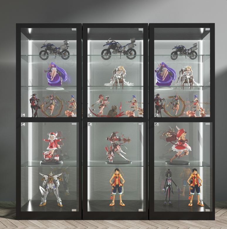 tall glass display case