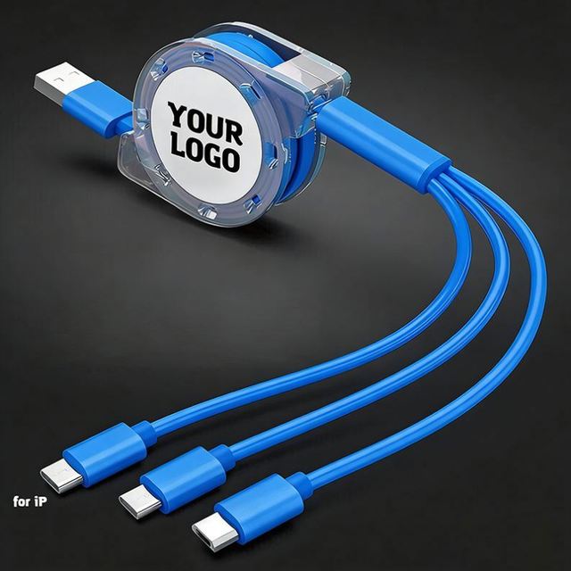Wholesale Promo Gift Logo 3-In-1 Retractable Charging Universal for Phone With Micro Usb Type C Fast Cable Custom Gifts