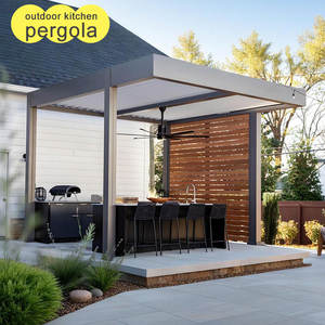 Pergola moderne en aluminium imperméable avec toit rigide à lames orientables pour jardin, cour, patio, <span class=keywords><strong>cuisine</strong></span> extérieure - Product Image 1