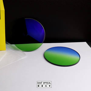 Lentilles EXIA X62 Photochromiques Gris <span class=keywords><strong>MR</strong></span>-8 1.61 Lentilles de lunettes de soleil Revêtement par centrifugation Changement de couleur rapide Dégradé bleu vert - Product Image 3