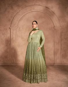 Mode tendance pour femmes, longue robe Anarkali en georgette brodée avec dupatta, costume de fête de mariage, Inde 2025 pour filles - Product Image 5