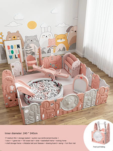 VSUCH Parc de jeu pour bébé en plastique, pliable, carré, portable, avec table de construction, taille personnalisée, pour usage domestique et clôturé - Product Image 5