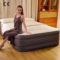 Lit d'air portable en coton matelassé gonflable en PVC, matelas d'air de poche pour camion avec pompe intégrée