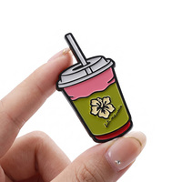 Fabricant de badges personnalisés en métal, mignons, en émail dur ou souple, avec logo sur mesure, pour thé au lait à bulles Boba