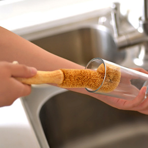 Cepillos de limpieza de cocina de mango largo de <span class=keywords><strong>madera</strong></span> de bambú Natural, limpieza de la casa, olla y plato - Product Image 5
