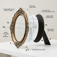 Cadre photo carré doré fait main créatif avec passe-partout blanc et découpe circulaire en résine, décoration de table, cadeau familial