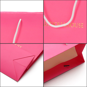 Oem ODM tùy chỉnh tái chế giấy Quà Tặng mua sắm túi màu hồng cho xây dựng thương hiệu Boutique đa kích thước bao bì giấy bán buôn nhà sản xuất - Product Image 3