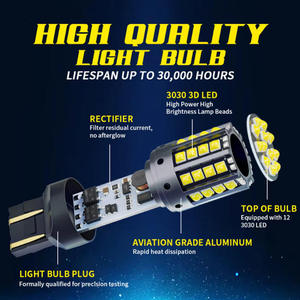 T20 T25 1157 1156 BA15S Red Brake Led 44SMD 3030 White <b>12v</b> <b>Dc</b> Led Light Bulb 3156 3157 Switchback Lights - Product Image 4