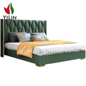 Light Luxury Ltaly <strong>Latest</strong> Double <strong>Bed</strong> <strong>Designs</strong> Modern King Size Sleep Pod With Soft Headboard <strong>Bed</strong> - Product Image 4