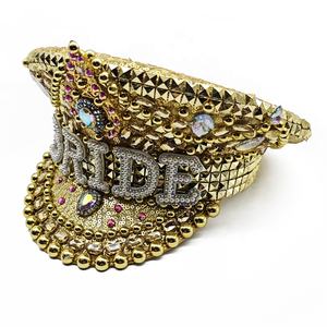 Manwu fabrikasının doğum günü partileri için özelleştirilmiş lüks pullu şapka Bachelorette festivali açık havada için Steampunk gelin şapka - Product Image 4