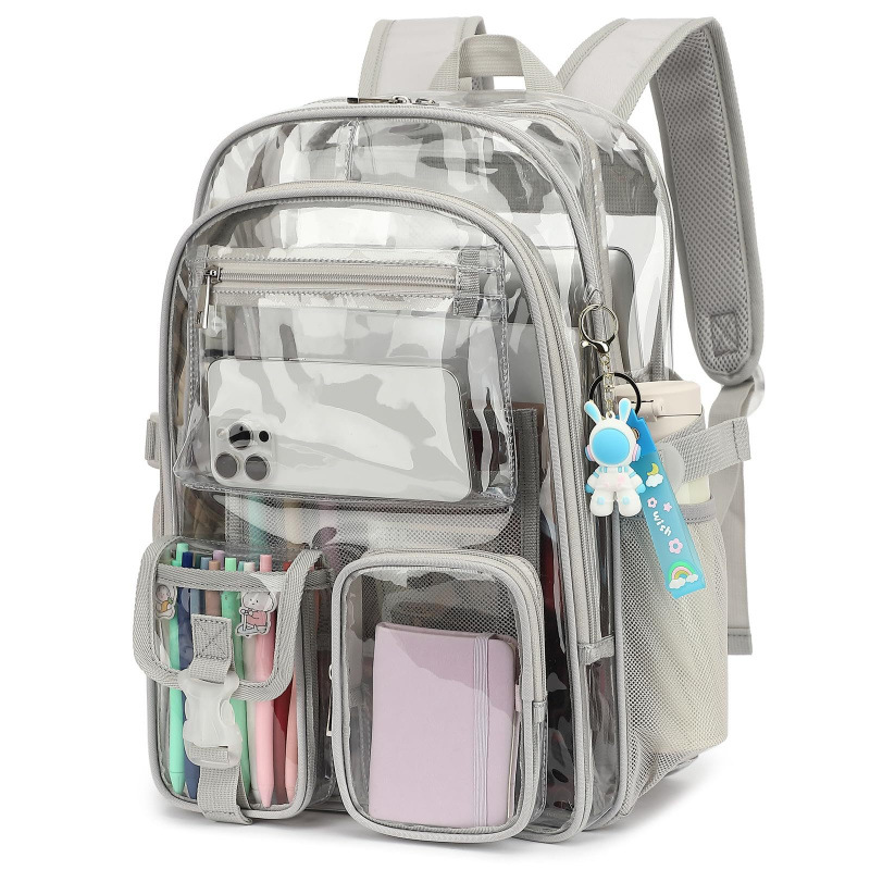 Clear Backpack for Men Women Heavy Duty PVC See Through Transparent Backpack for School Stadium Concert