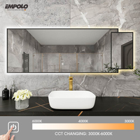 Pour Empolo Usine En Gros Haute Qualité Grand Argent Hôtel Salle De Bains LED Miroir Design Moderne avec Gradateur Anti-Brouillard Capteur Tactile