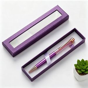 Boîte d'emballage en papier haut de gamme, auto-produite et auto-vendue, avec insert en ruban pour stylo, idéale pour cadeaux d'écriture - Product Image 1