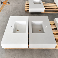 Plan de toilette en acrylique sur mesure, surface solide, pierre artificielle