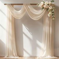 Toile de fond en mousseline sur mesure, 2 panneaux, voiles blancs transparents pour décoration d'arche de mariage, cérémonie, scène, OEM