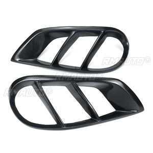 2x W205 Real Carbon Fiber Car Front Fog Light <b>Grill</b> Air <b>Vent</b> Cover Trim for Mercedes for Benz W205 C250 C300 C43 4Dr 2015-2018 - Product Image 1