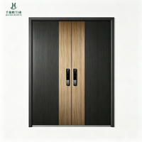 Porte d'entrée double moderne en aluminium moulé, antivol, production en gros sur mesure pour hôtels, appartements, villas, bâtiments en Afrique du Sud