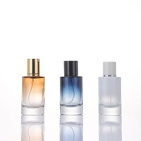 Flacon de parfum cylindrique en verre dépoli transparent de 50 ml avec gravure à l'acide et boîte |   Emballage de parfum de luxe haut de gamme OEM