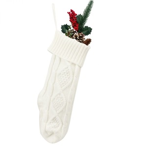 Calcetín navideño grande para regalo transfronterizo, bolsa de regalo, colgante, suministros de decoración, gran punto de punto para esquinas. - Product Image 2